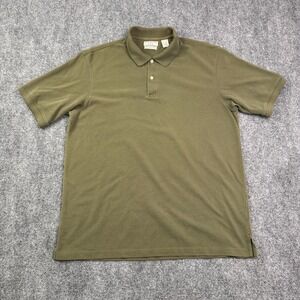 Covington‎ Polo Shirt Mens Large Performance Olive Green Knit Golf Cotton